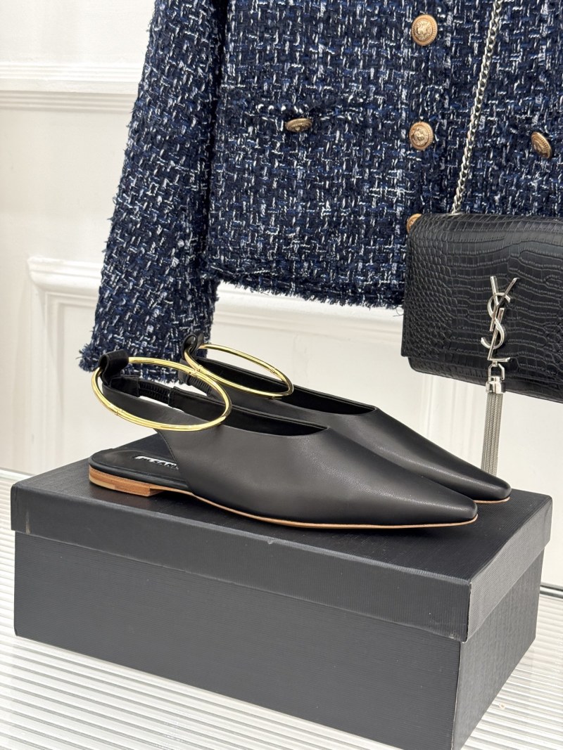 Балетки с металлическим кольцом на пятке, чёрный Jil Sander