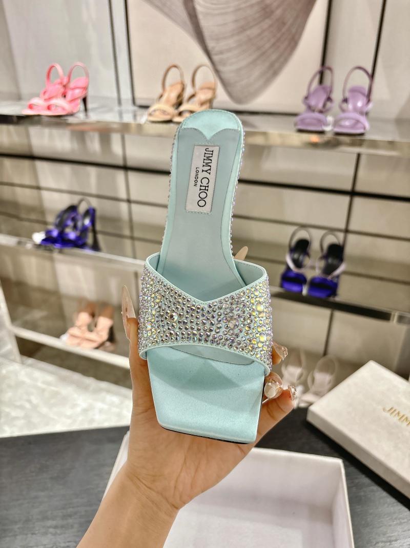 Женские сандалии с квадратным носком и стразами Jimmy Choo
