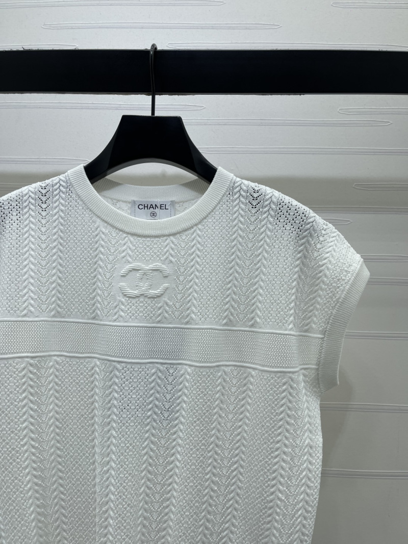 Женский вязаный топ с круглым вырезом Chanel