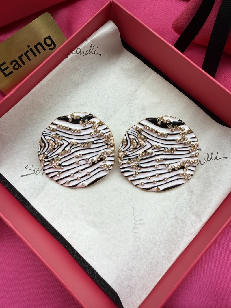 Серьги с зебровым узором и бусинами Schiaparelli