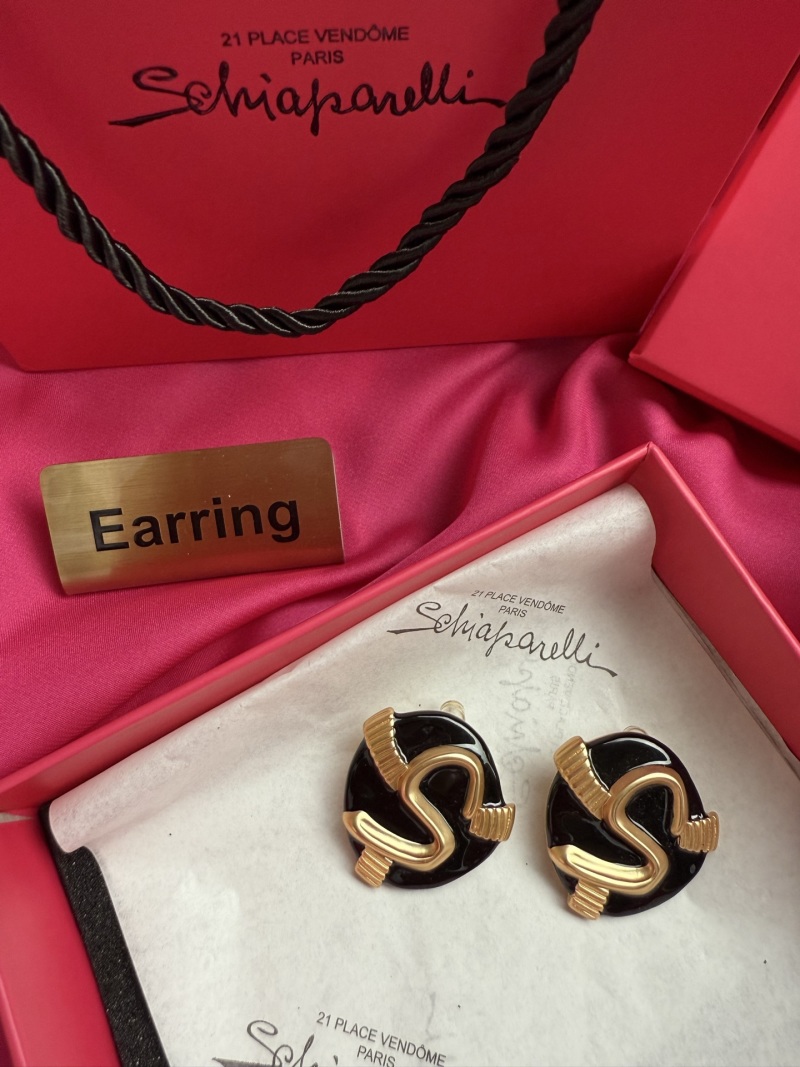 Серьги с логотипом Schiaparelli