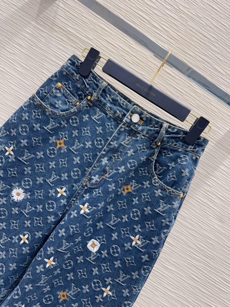Женские джинсы прямого кроя с принтом Louis Vuitton