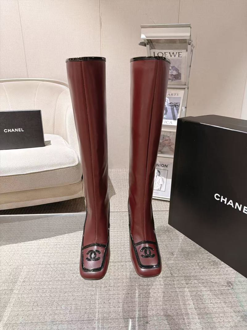 Женские сапоги Chanel с квадратным носком