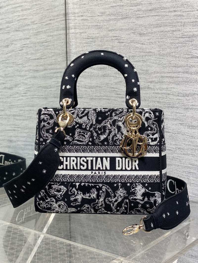 Сумка Dior Lady Dior с принтом животных