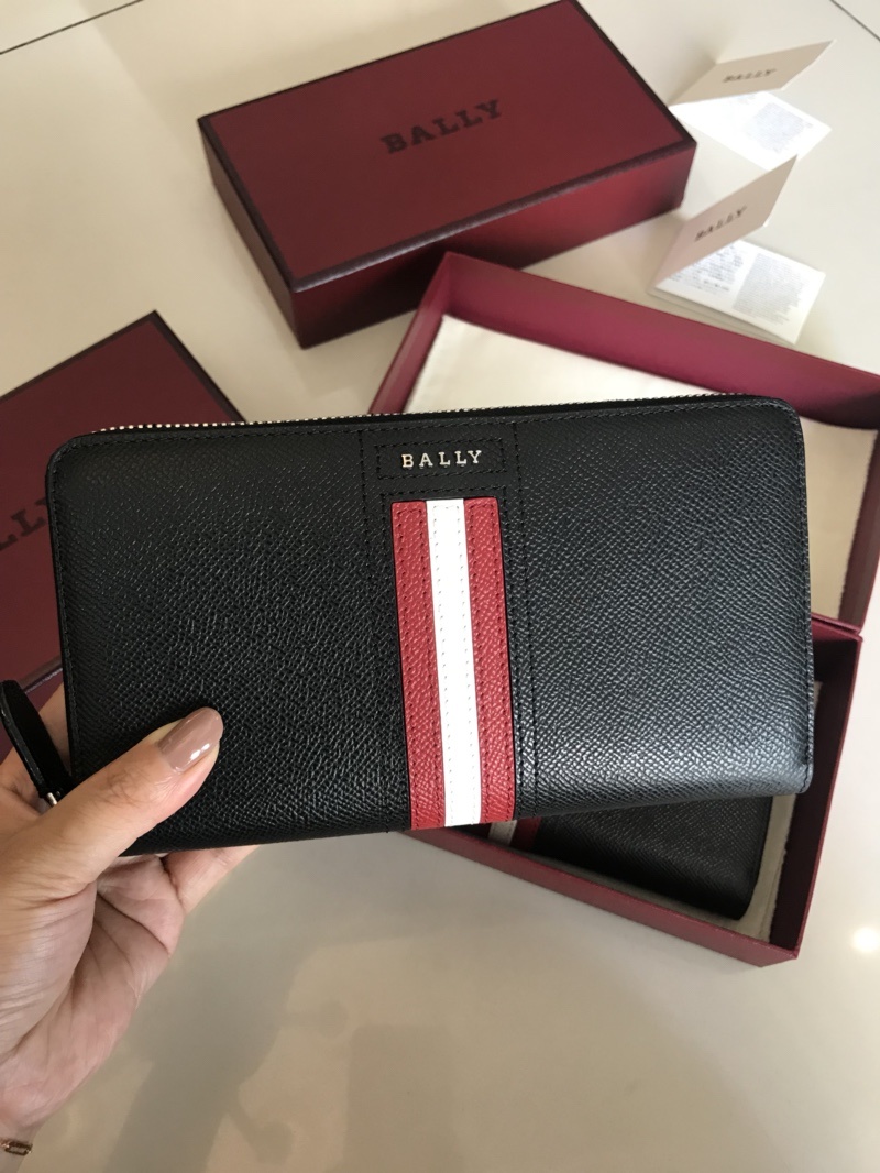 Черный кожаный кошелек-молния Bally