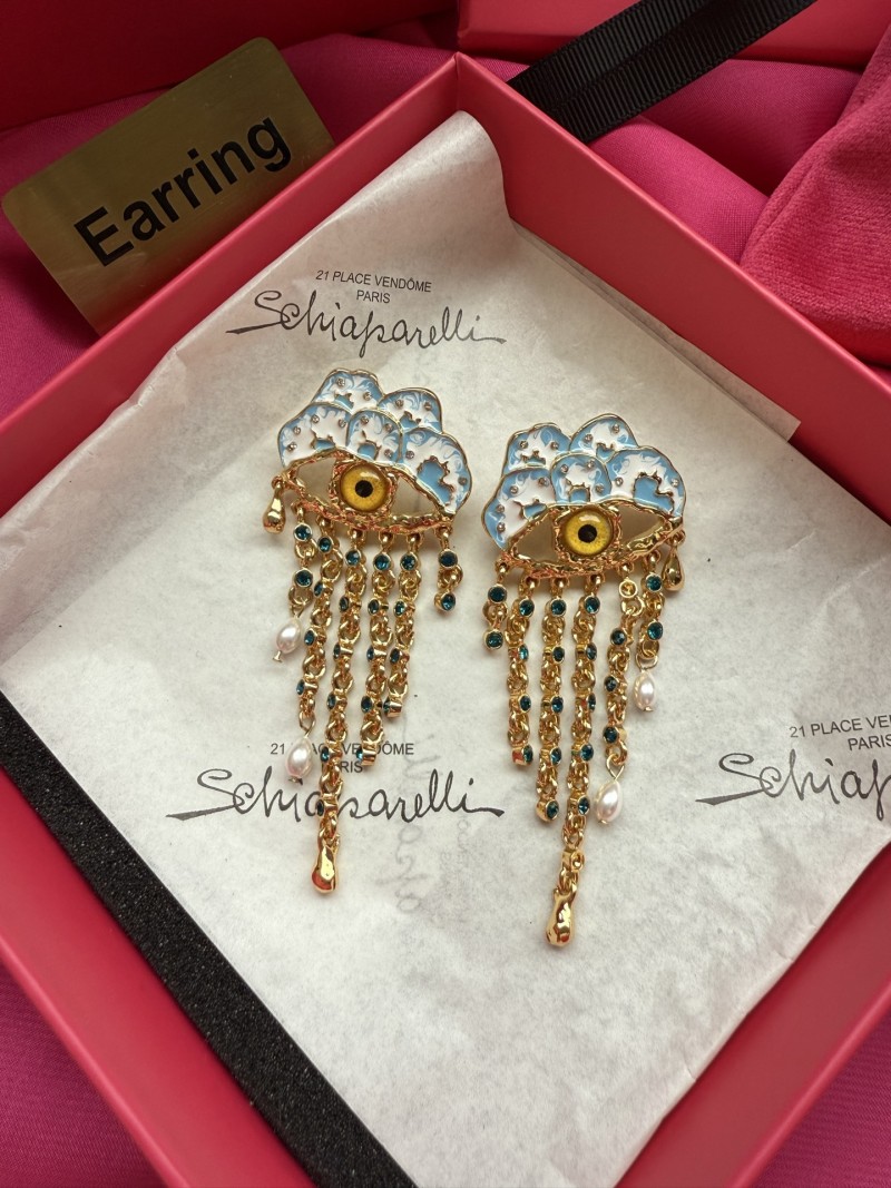 Серьги с глазом и подвесками Schiaparelli