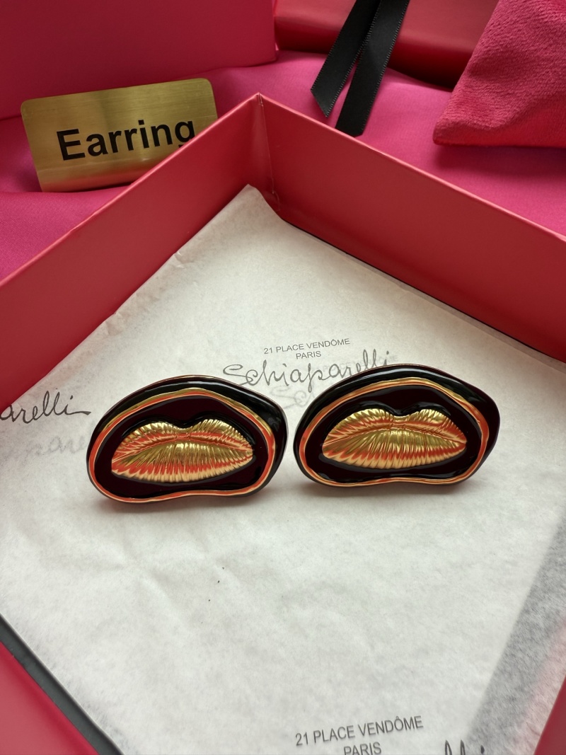 Серьги в виде губ с золотым отливом Schiaparelli