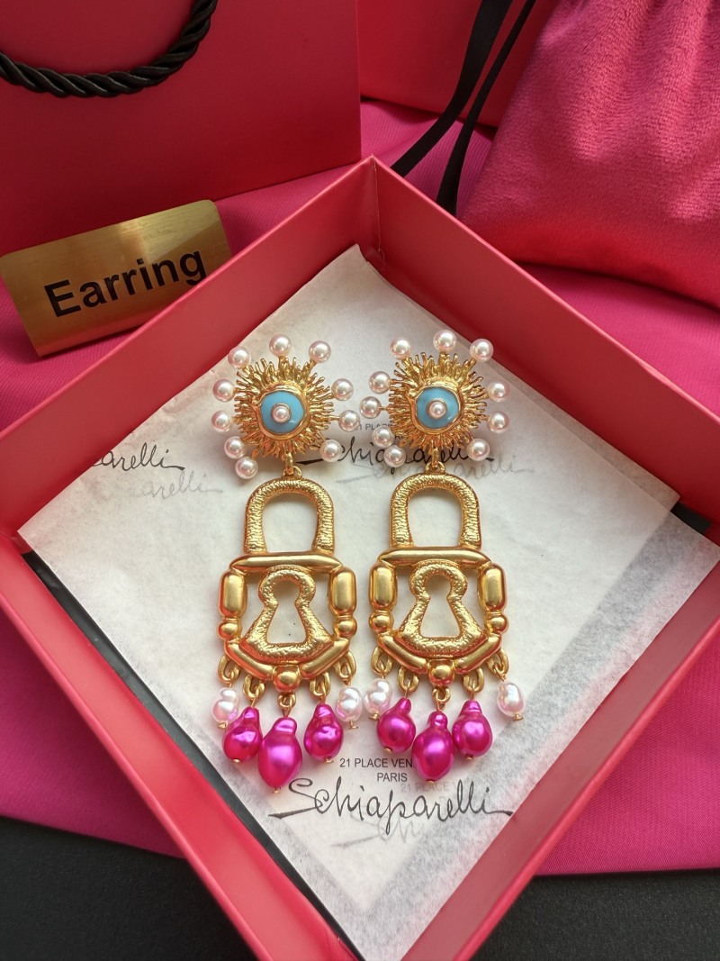 Серьги Schiaparelli с замком и жемчугом