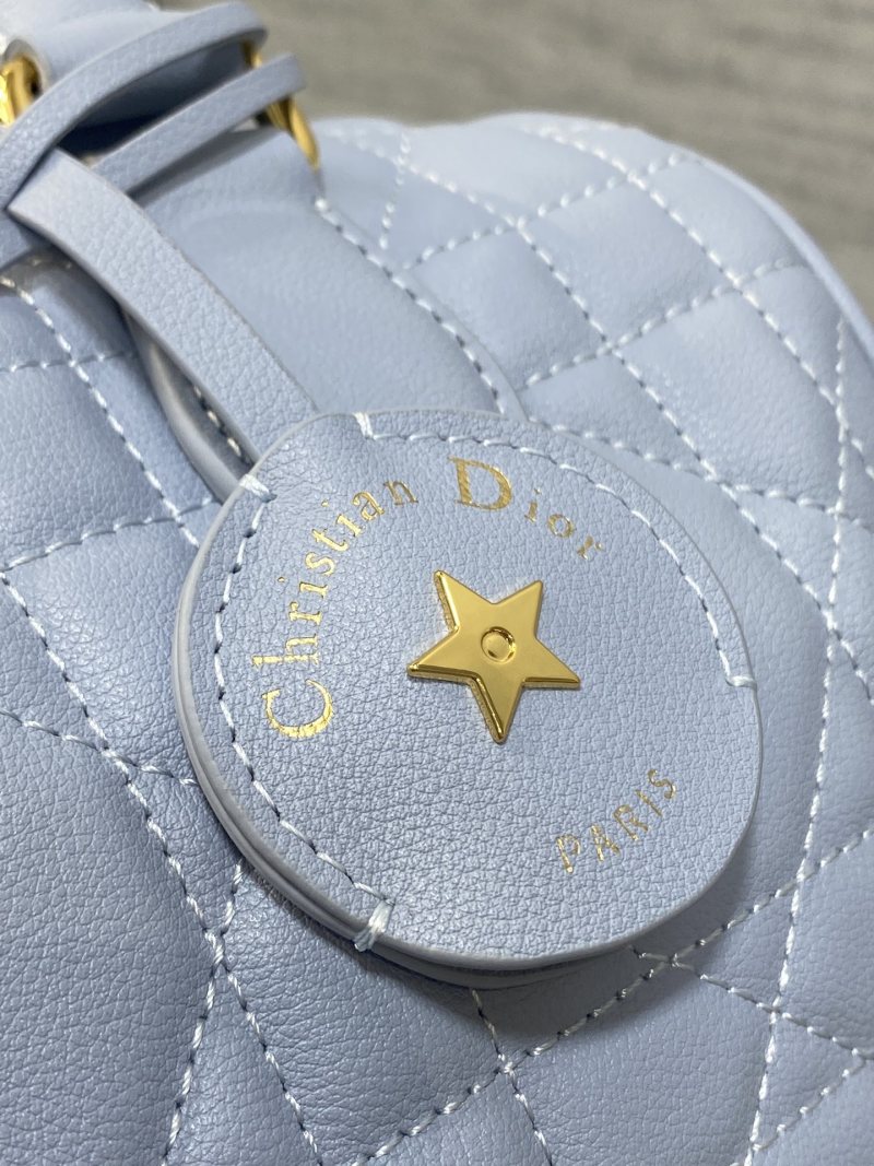 Синяя сумка Dior с ручками и ремнем