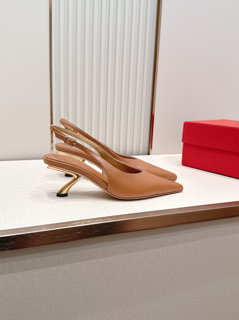 Женские босоножки Salvatore Ferragamo с металлическим каблуком