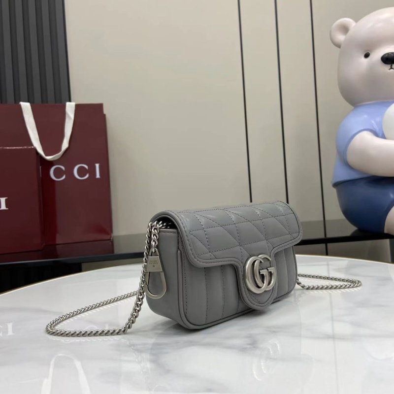 Сумка Gucci серая с цепочкой