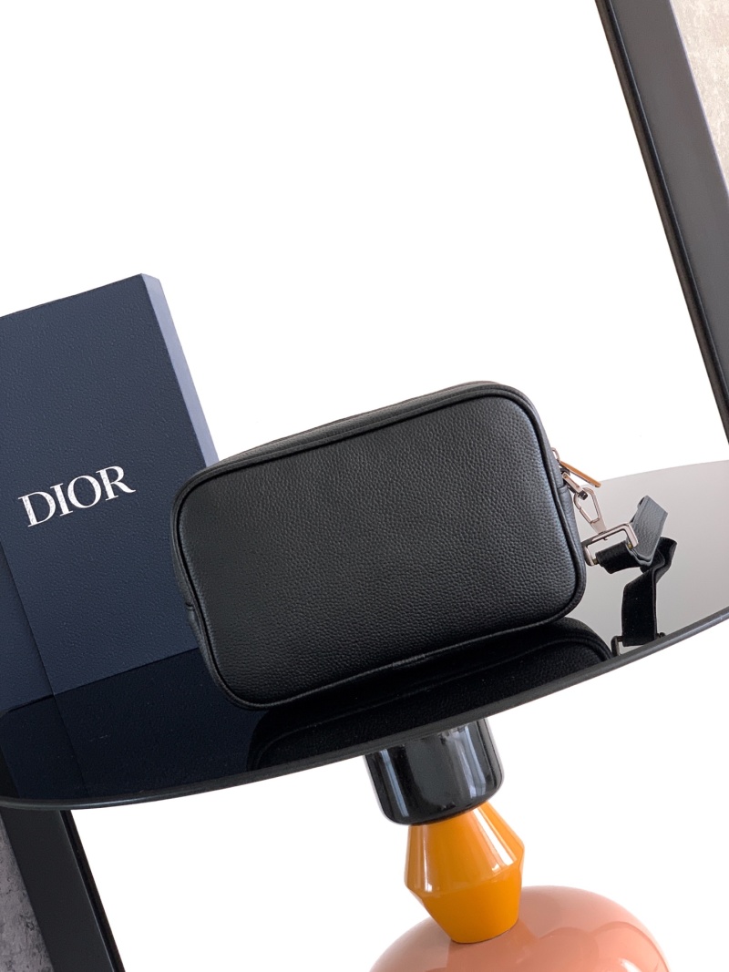 Черное кожаное портмоне Dior с молнией