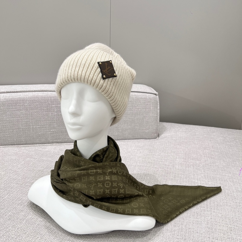 Шарф Louis Vuitton Evermore, оливковый, 120x120 см