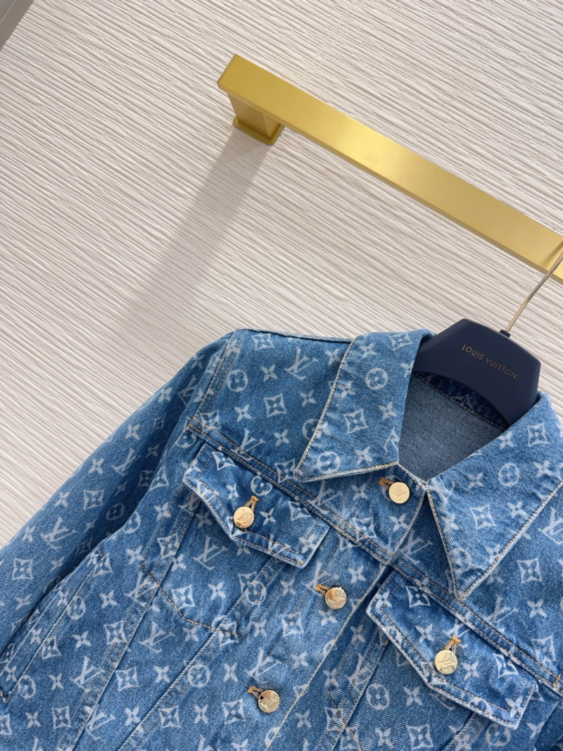 Джинсовая куртка женская с узором Louis Vuitton