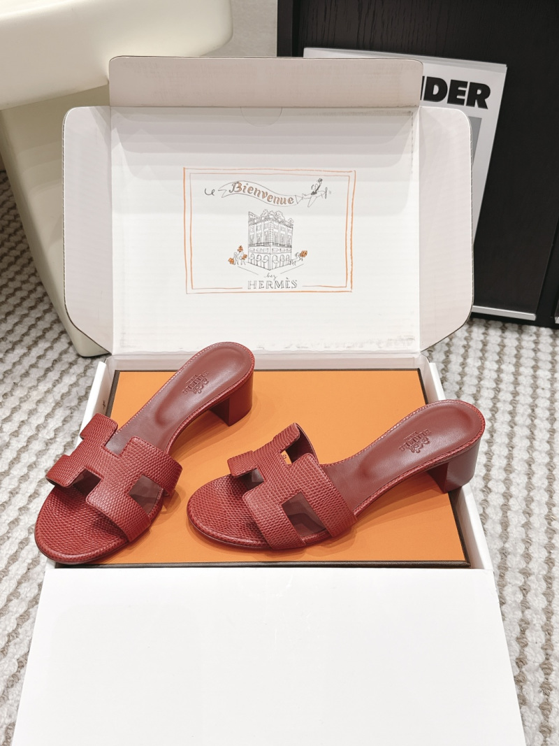 Кожаные женские шлёпанцы H Hermès