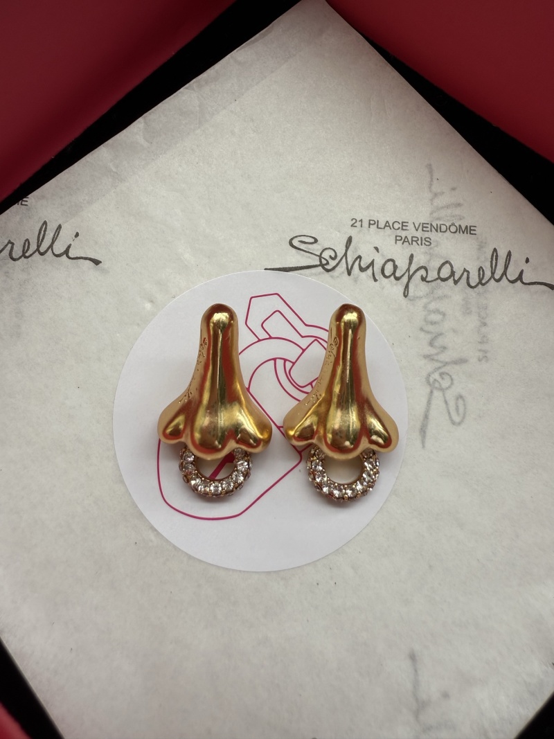 Серьги в форме носа с кристаллами Schiaparelli