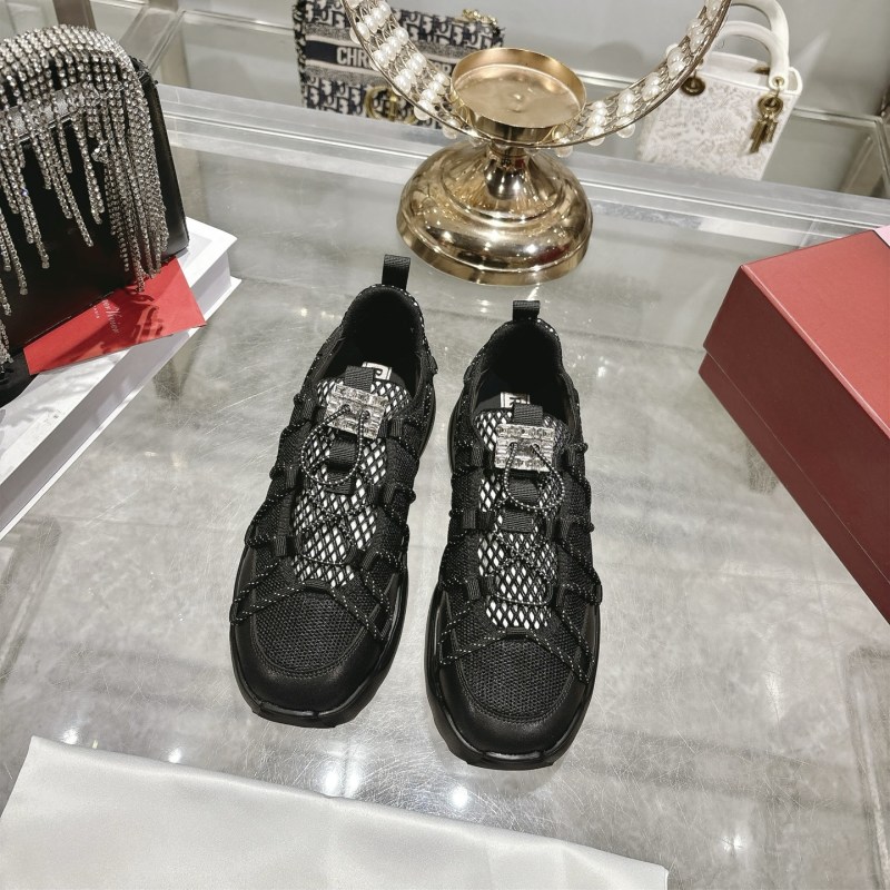 Женские тканевые кроссовки с декоративной отделкой Roger Vivier