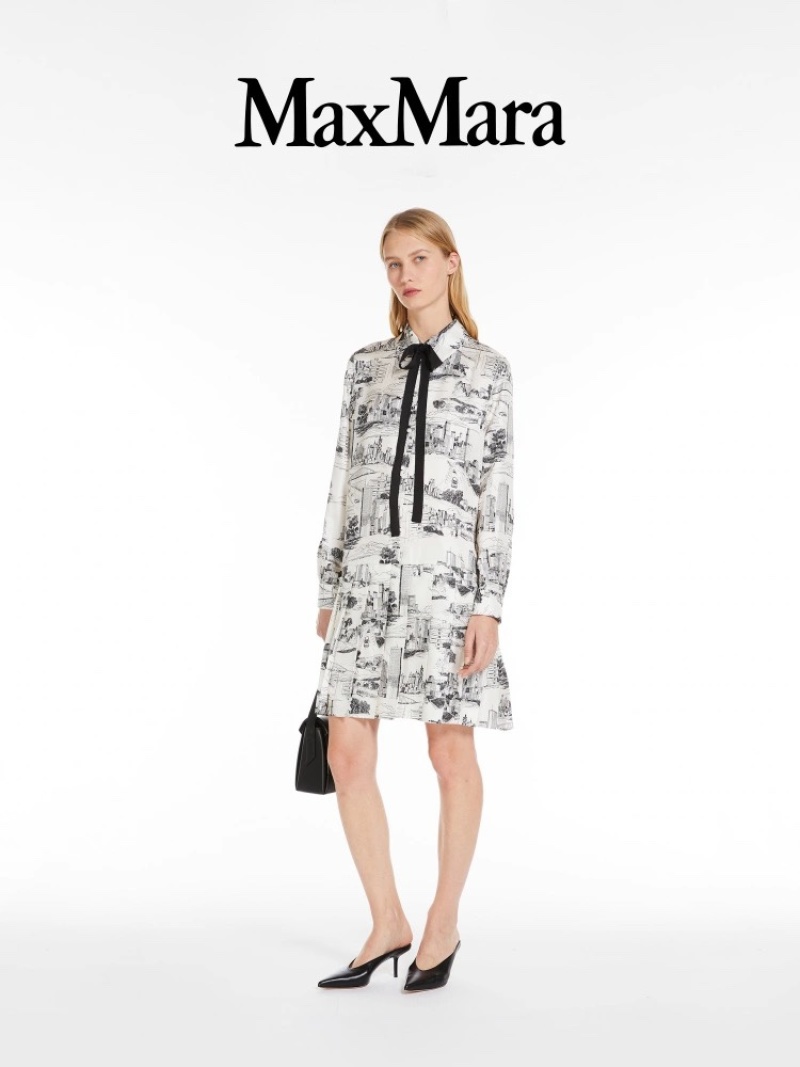 MaxMara Женское шелковое платье с принтом Max Mara