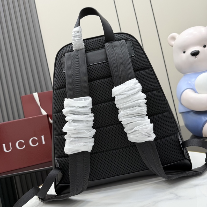 Рюкзак Gucci черный с красно-зеленой полосой
