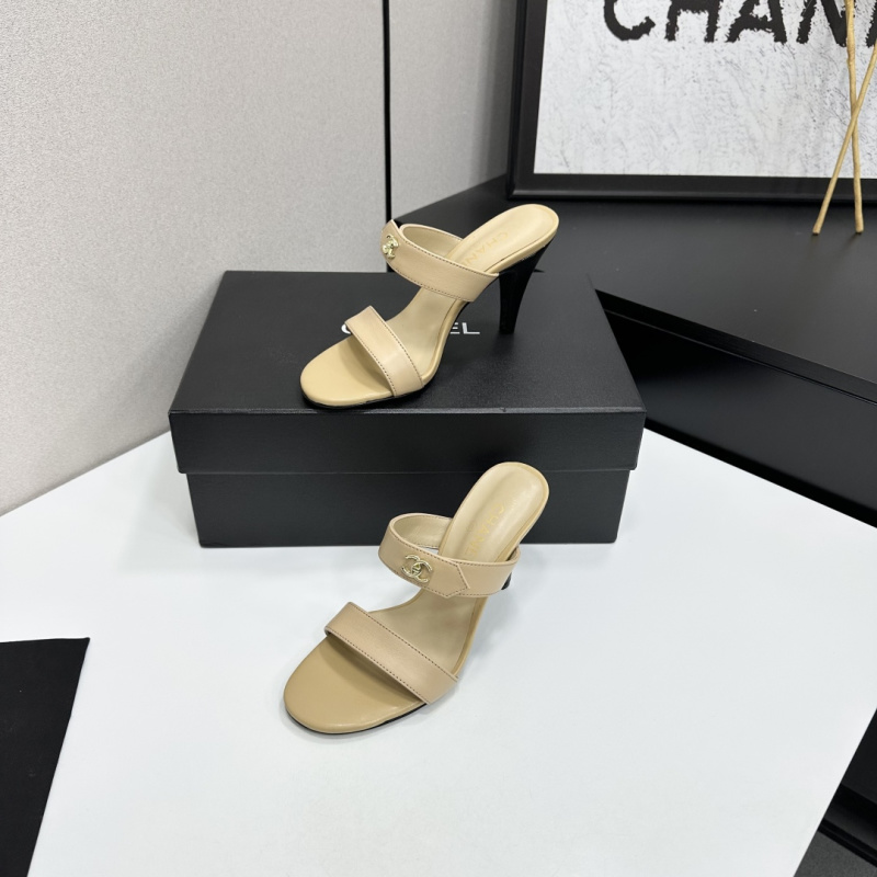 Женские туфли-босоножки на высоком каблуке Chanel