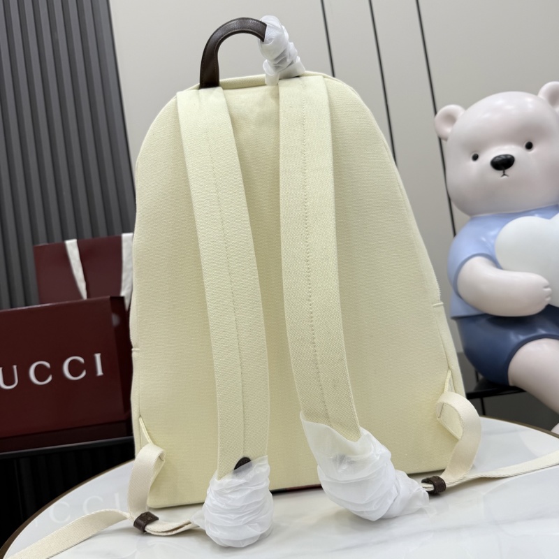 Рюкзак Gucci кремовый с красно-зелеными полосами