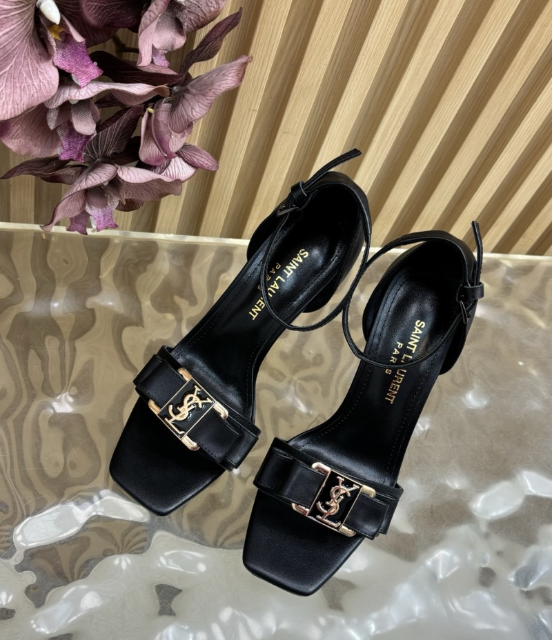 Женские черные сандалии Saint Laurent