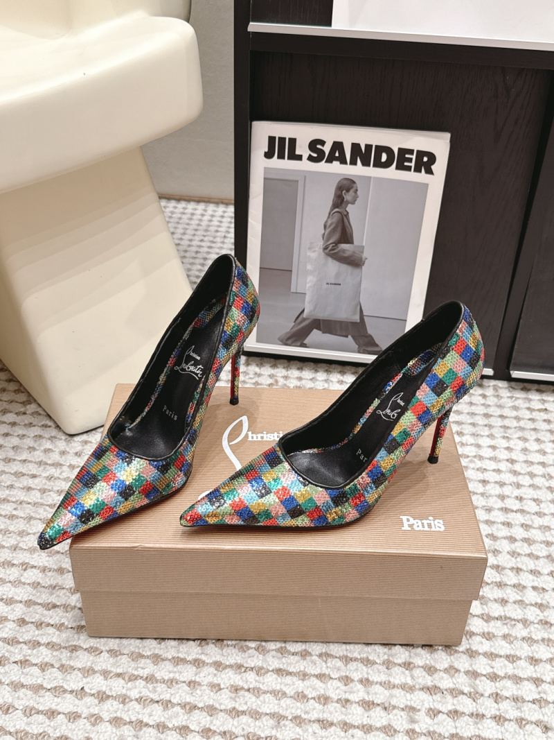 Женские туфли Christian Louboutin, разноцветный принт