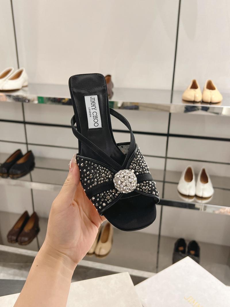 Черные мюли с декором из кристаллов Jimmy Choo
