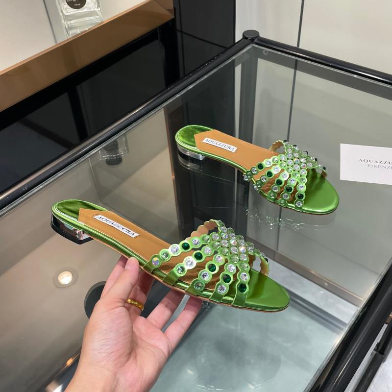 Босоножки Aquazzura женские зеленые