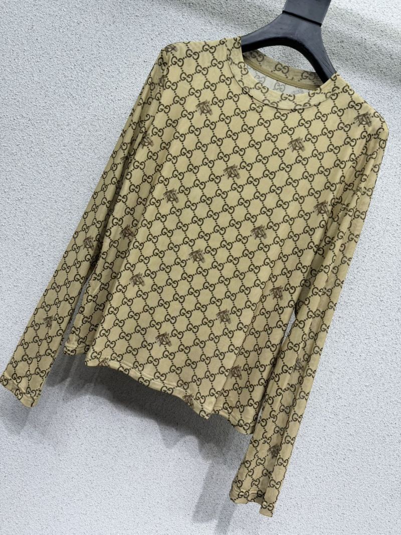 Рубашка с длинными рукавами с принтом GG Gucci
