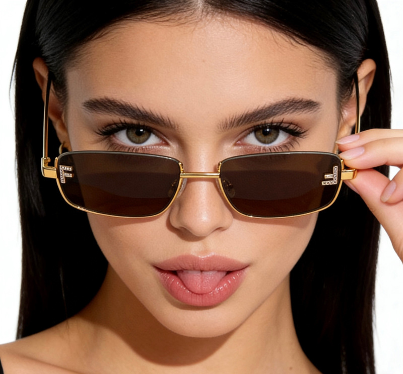 Солнечные очки Fendi FE 4105, золотая оправа