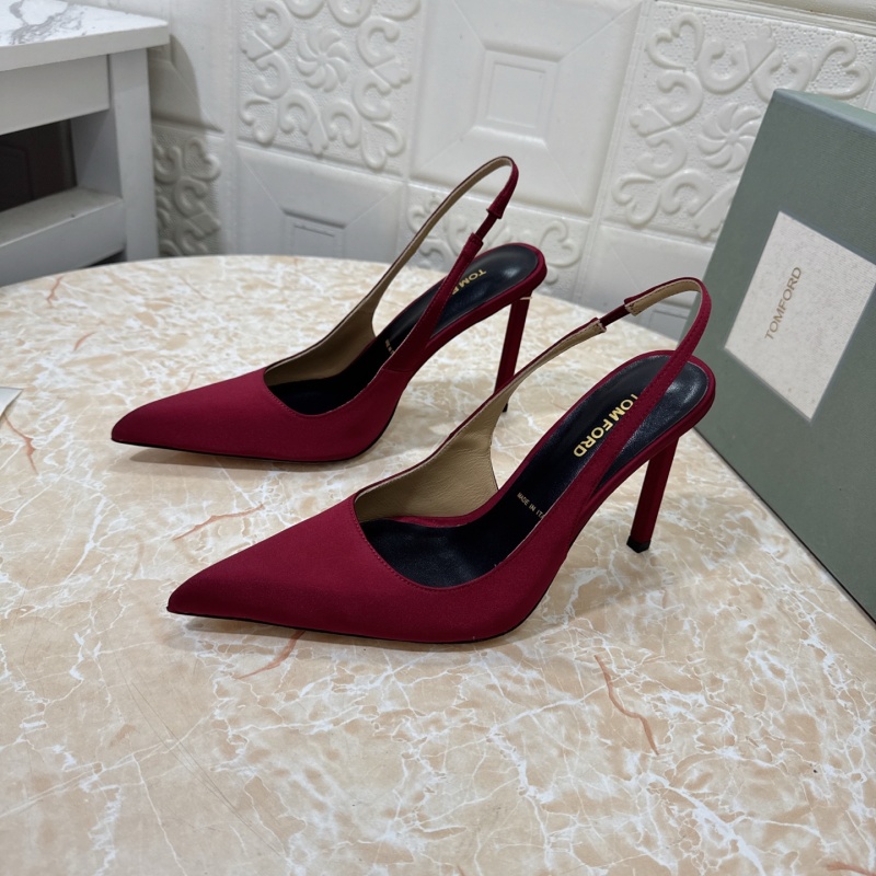 Женские туфли TOM FORD, красный цвет, высокий каблук