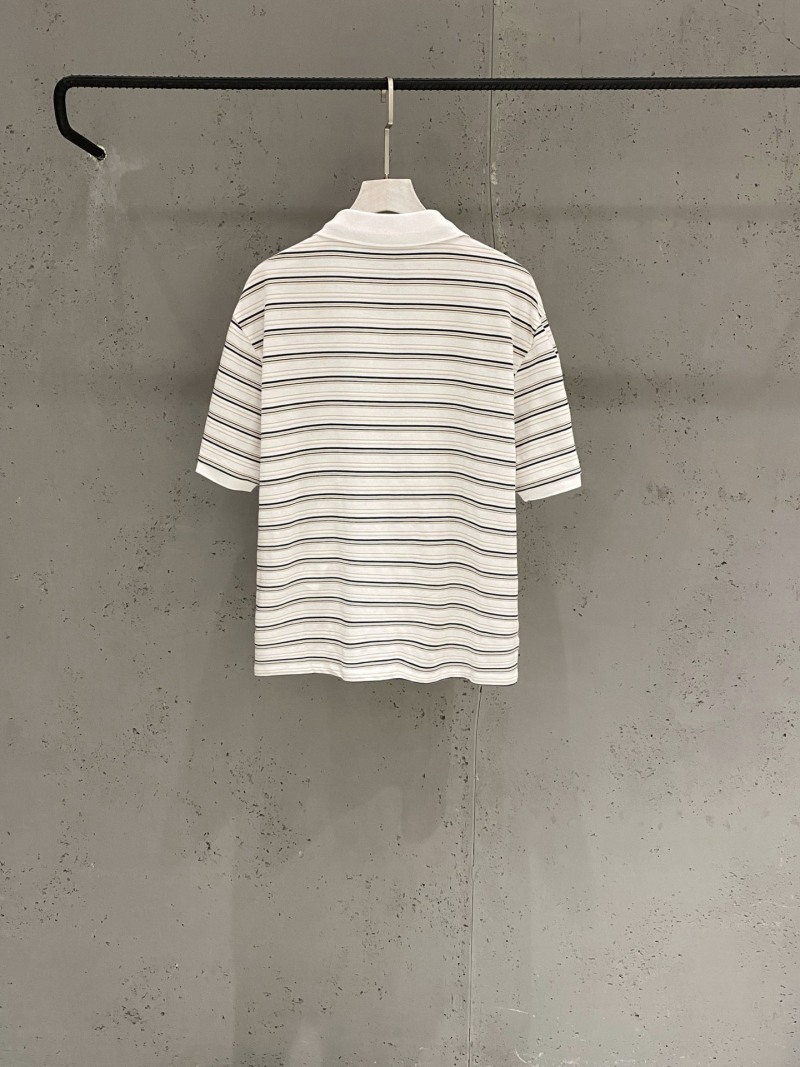 Поло женское полосатое с вышивкой Prada