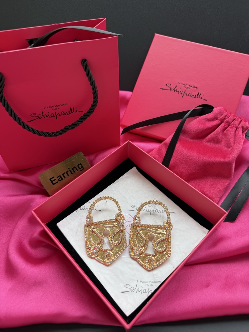 Серьги в виде замков с кристаллами Schiaparelli