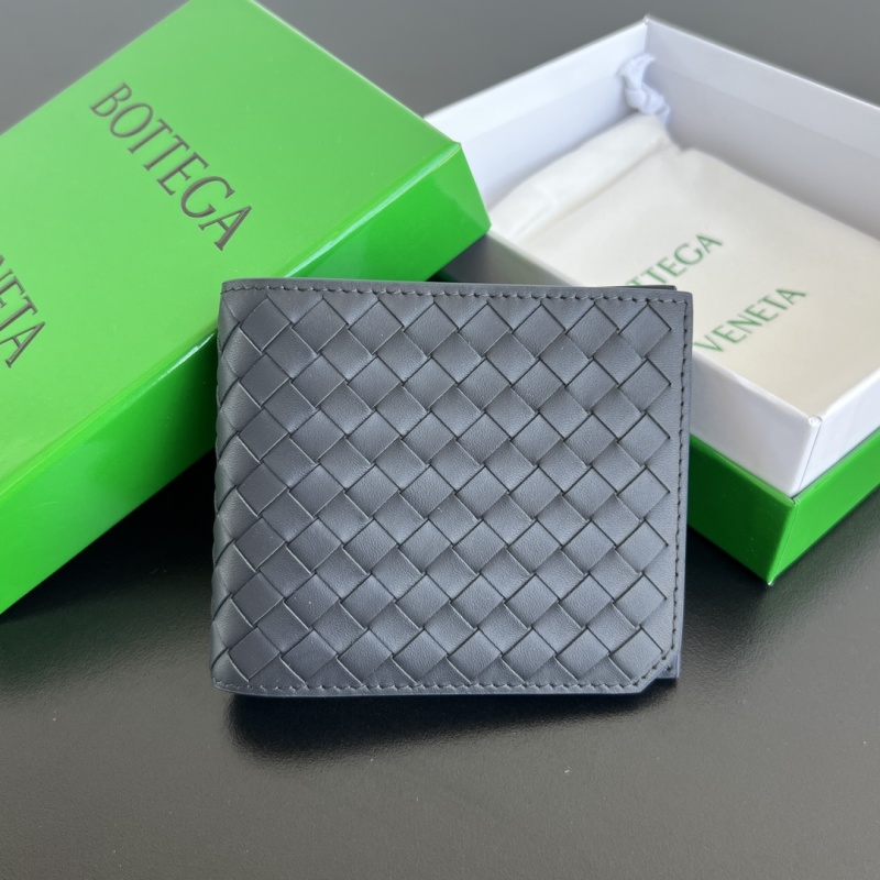 Двухсекционный бумажник Bottega Veneta с плетеным узором