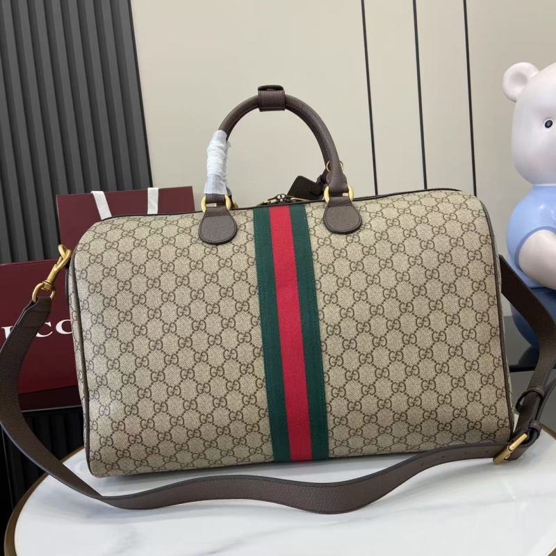 Путевая сумка Gucci с монограммой и полосой