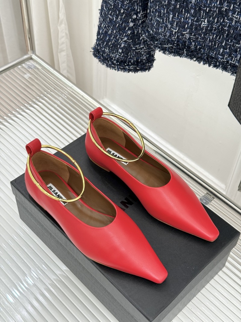 Женские балетки с металлическим кольцом Jil Sander