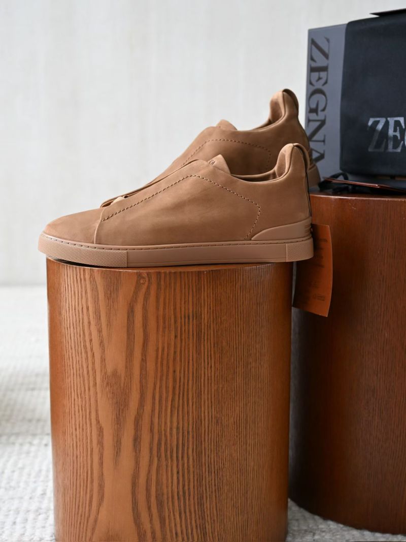 Слипоны Zegna замшевые бежевые