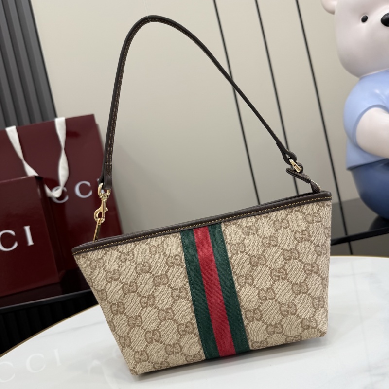 Клатч Gucci с монограммой и полосой