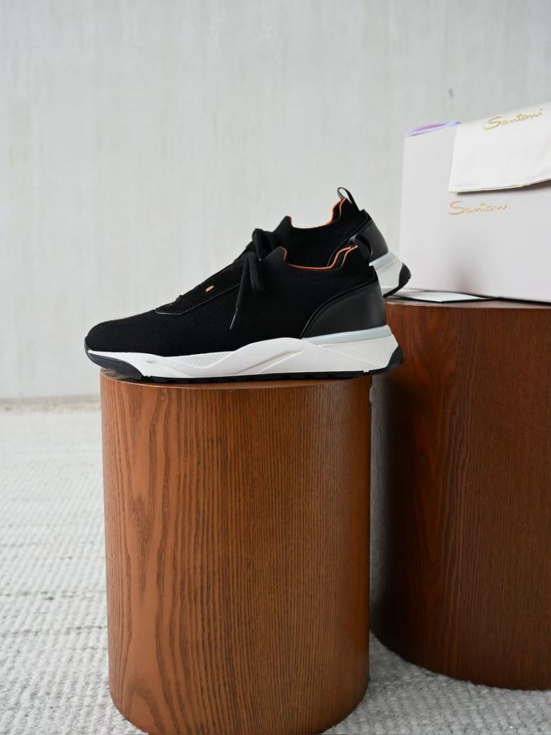 Черные мужские кроссовки Santoni
