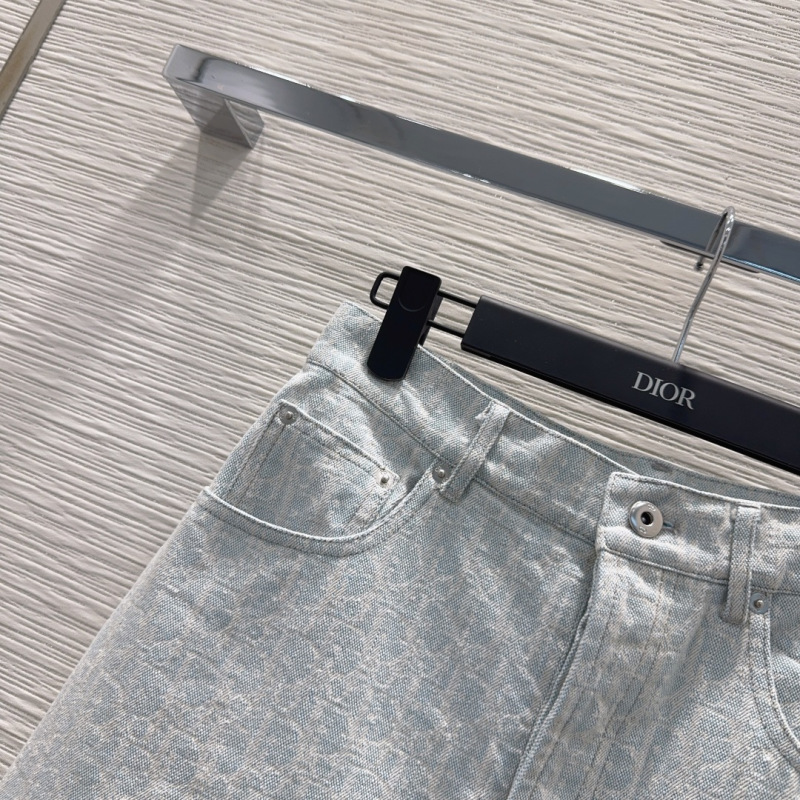 Короткая юбка из денима светлого оттенка Dior