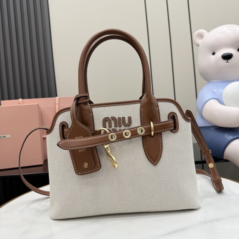 Сумка Miu Miu из канвы с кожаными вставками