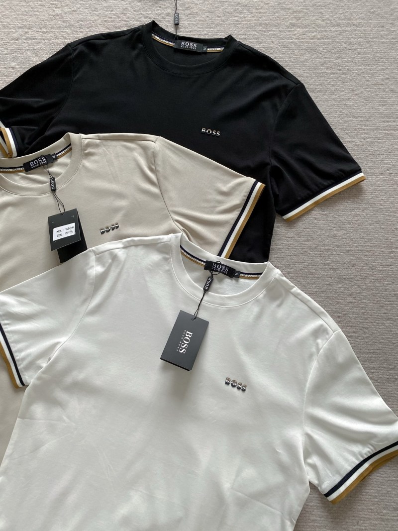 Мужская футболка Hugo Boss с контрастными манжетами