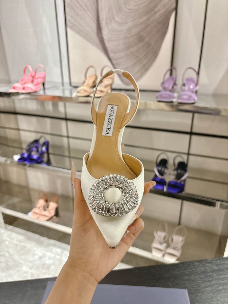Мюли на высоком каблуке с декоративной пряжкой Aquazzura