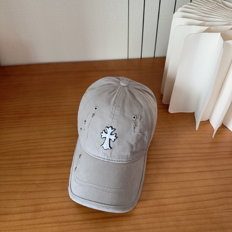 Серая бейсболка с декоративным крестом в стиле гранж Chrome Hearts