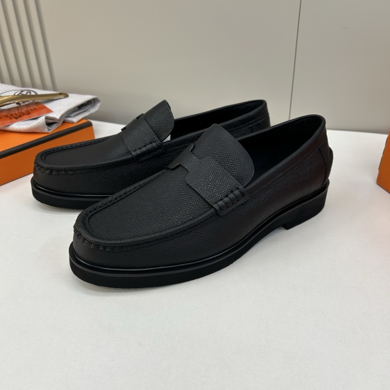 Мужские черные лоферы из натуральной кожи Hermès