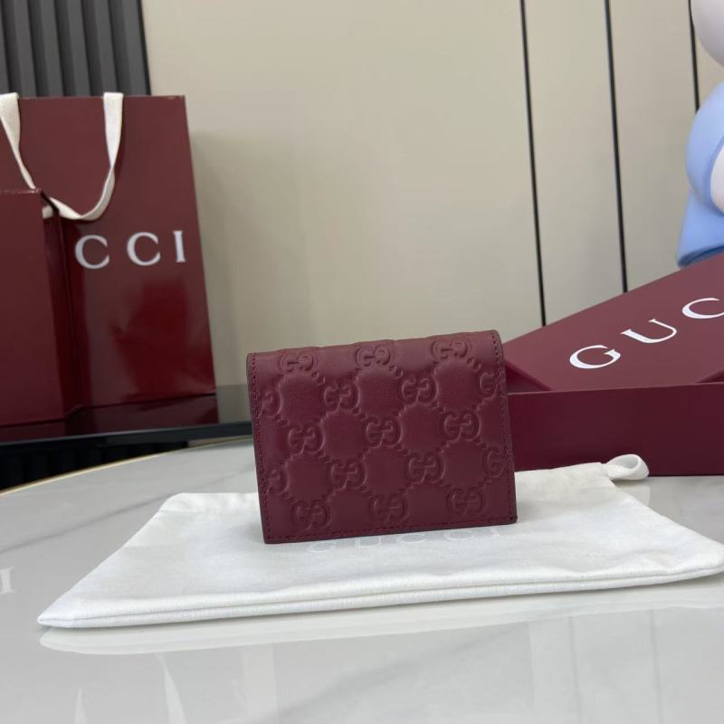 Портмоне Gucci бордовое с монограммой