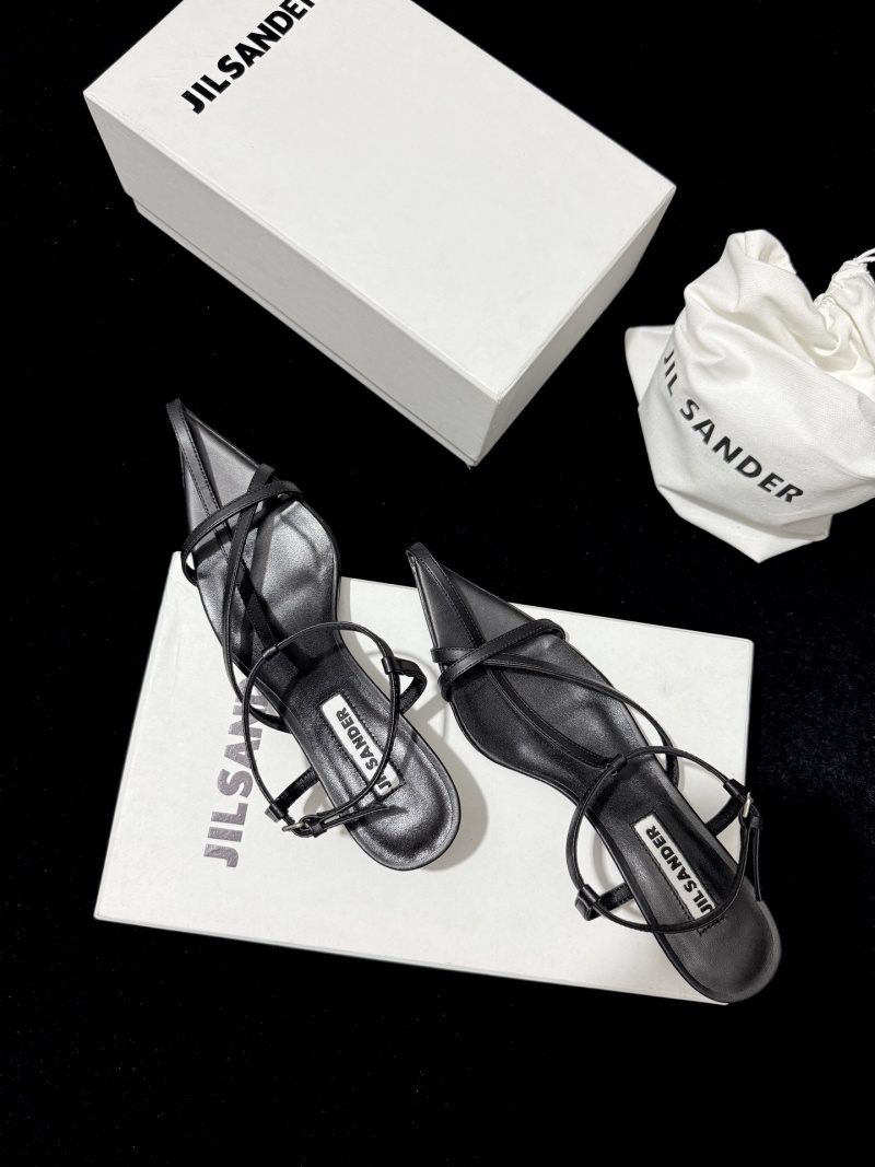 Jil Sander Женские черные босоножки с тонкими ремешками
