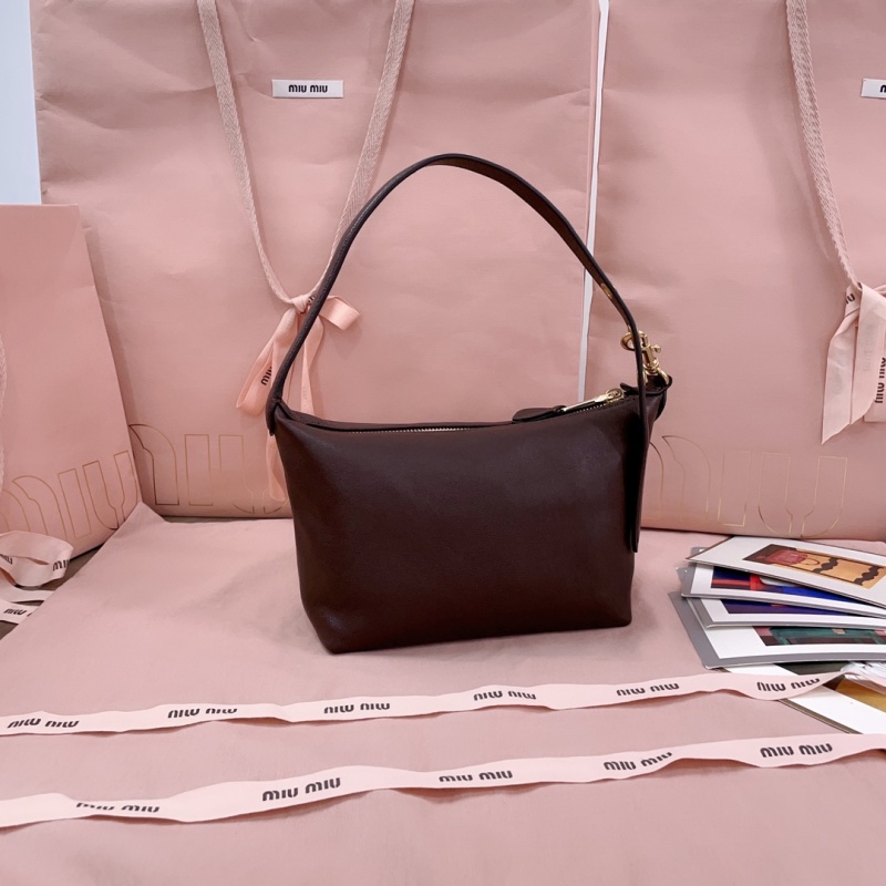 Винтажная кожаная сумка Miu Miu, коричневая