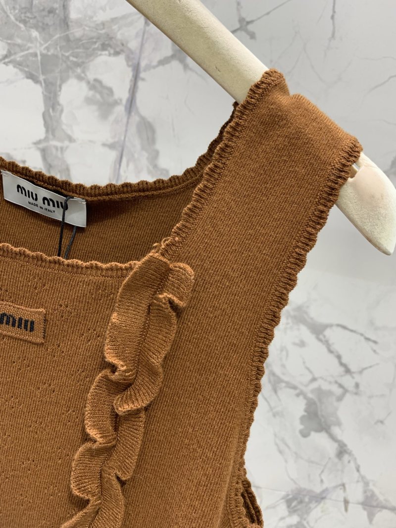 Вязаный топ Miu Miu с оборками женский